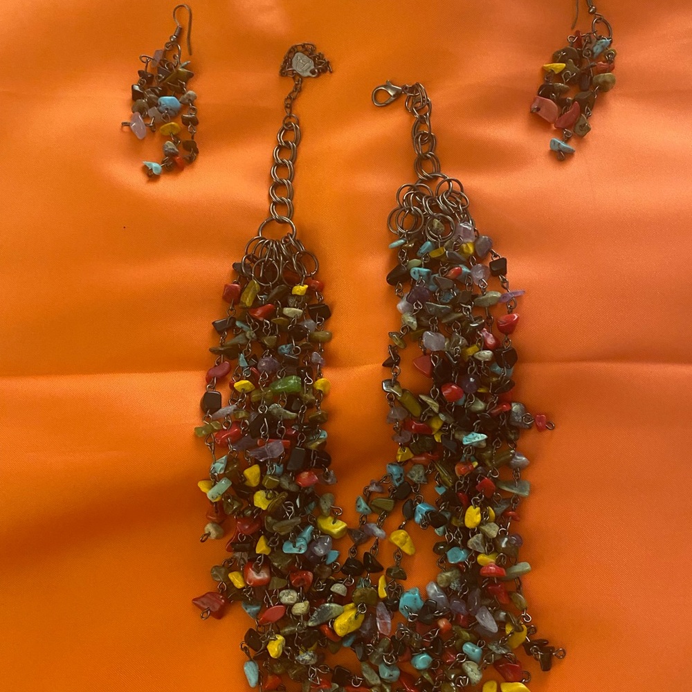 Bead Multicolor necklace and earring set